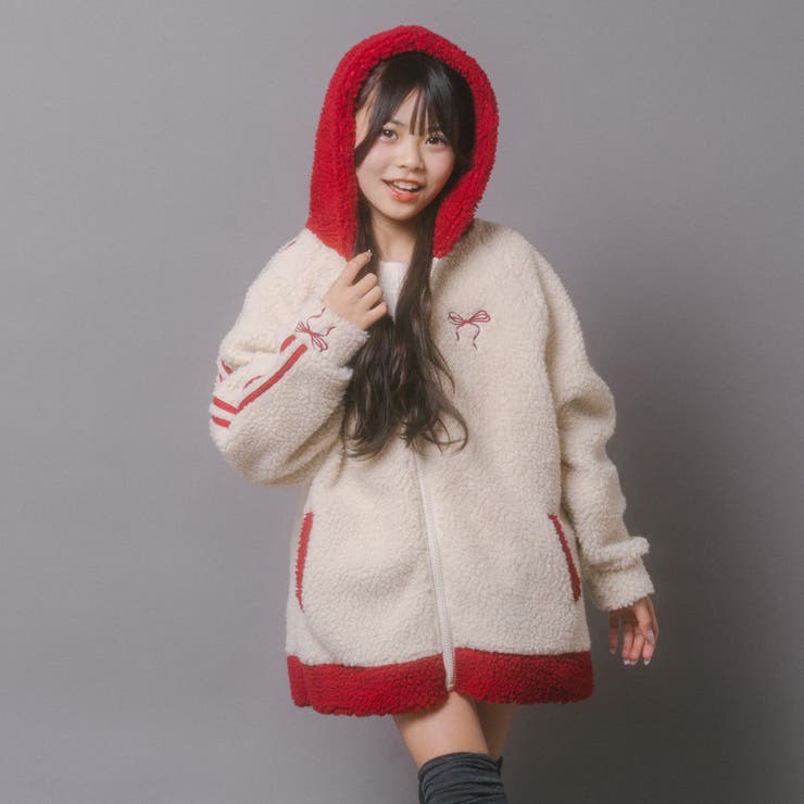 おうちで洗える!オーバーサイズサイドラインバックリボンボアアウター | URBAN CHERRY | 詳細画像23 