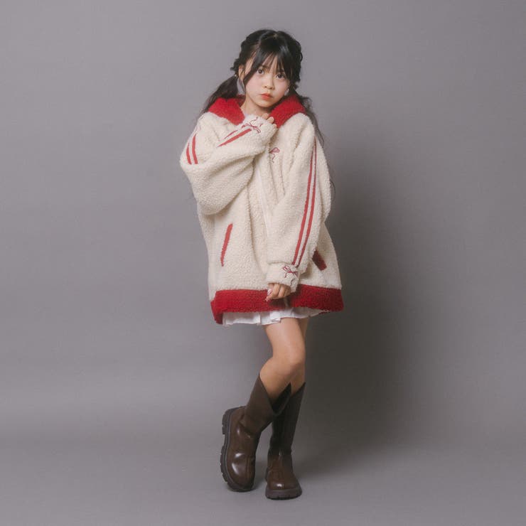 おうちで洗える!オーバーサイズサイドラインバックリボンボアアウター | URBAN CHERRY | 詳細画像24 