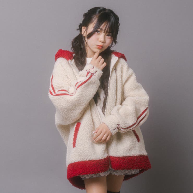 おうちで洗える!オーバーサイズサイドラインバックリボンボアアウター | URBAN CHERRY | 詳細画像45 