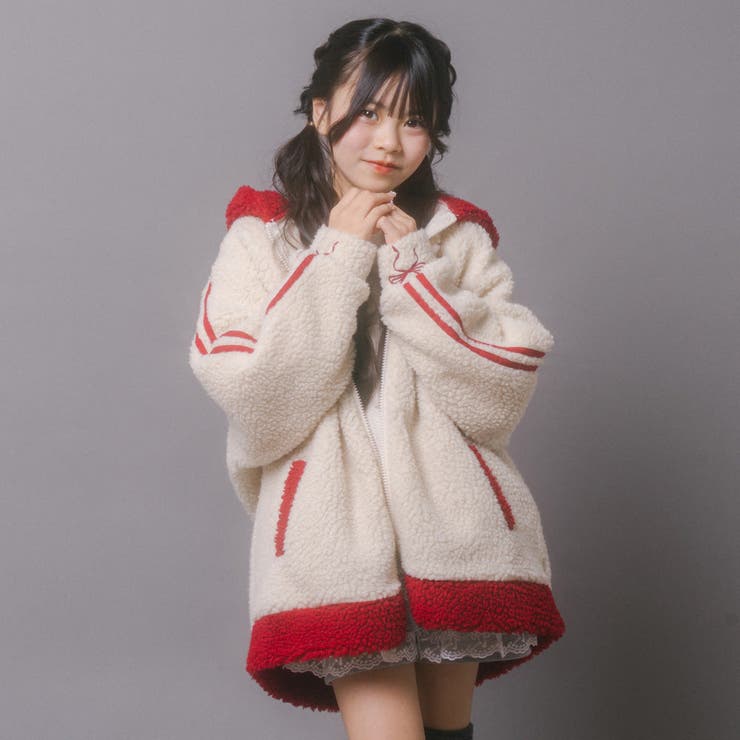 おうちで洗える!オーバーサイズサイドラインバックリボンボアアウター | URBAN CHERRY | 詳細画像47 