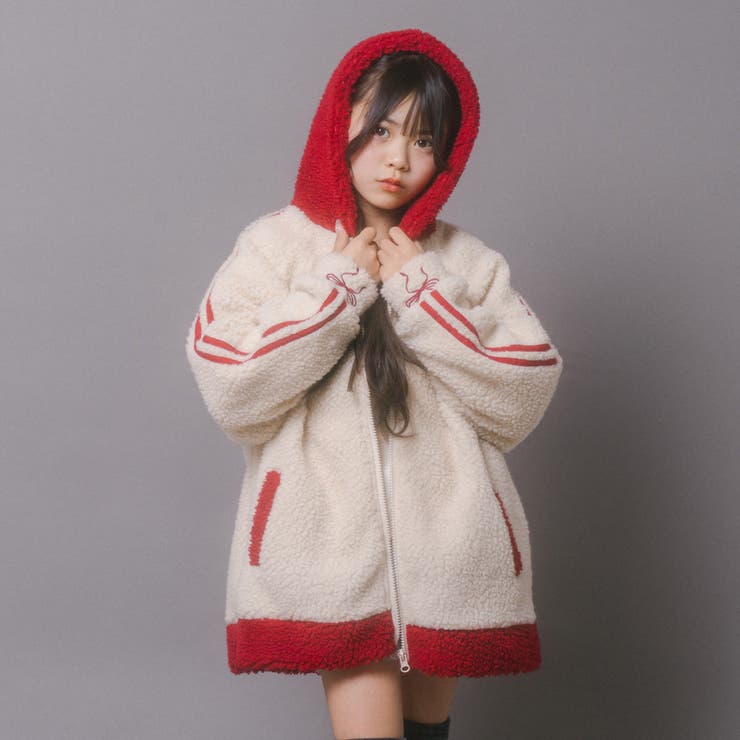 おうちで洗える!オーバーサイズサイドラインバックリボンボアアウター | URBAN CHERRY | 詳細画像48 