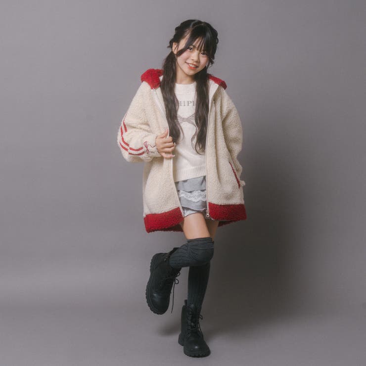 おうちで洗える!オーバーサイズサイドラインバックリボンボアアウター | URBAN CHERRY | 詳細画像51 