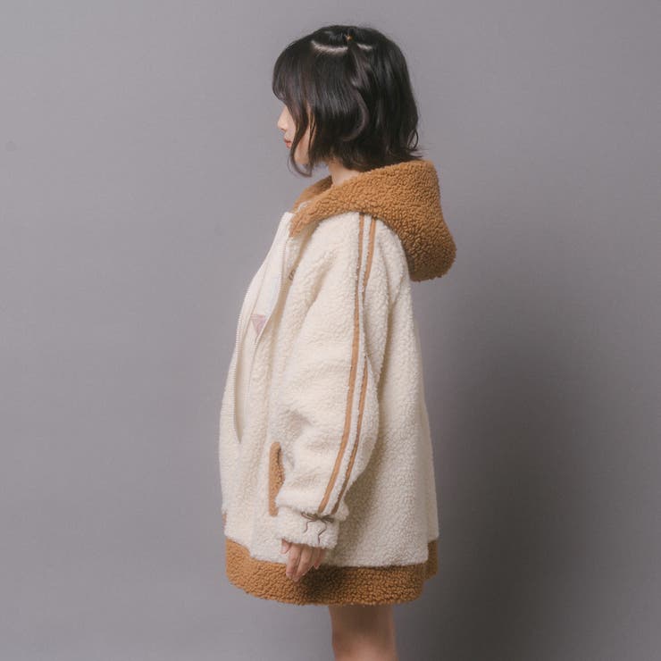 おうちで洗える!オーバーサイズサイドラインバックリボンボアアウター | URBAN CHERRY | 詳細画像9 