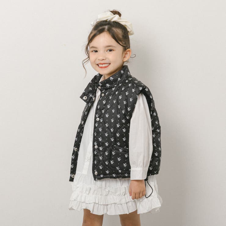 ミニフラワープリントデザイン中綿ベスト | URBAN CHERRY | 詳細画像7 