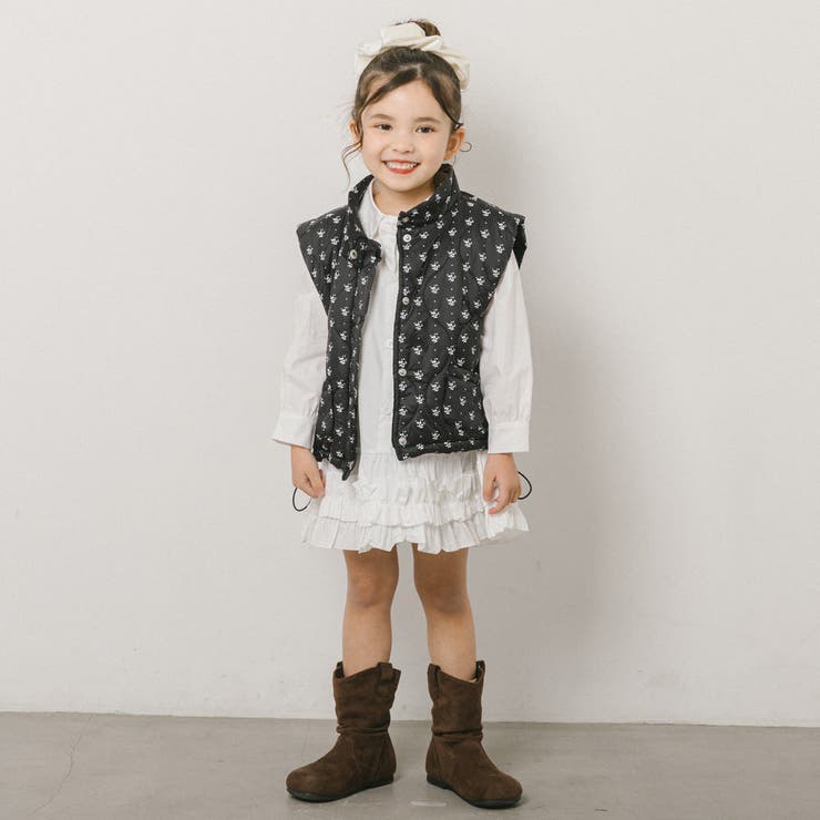 ミニフラワープリントデザイン中綿ベスト | URBAN CHERRY | 詳細画像9 