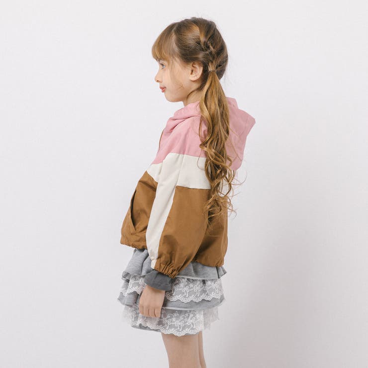 配色ワンポイントロゴデザインフード付きアノラックパーカー | URBAN CHERRY | 詳細画像4 