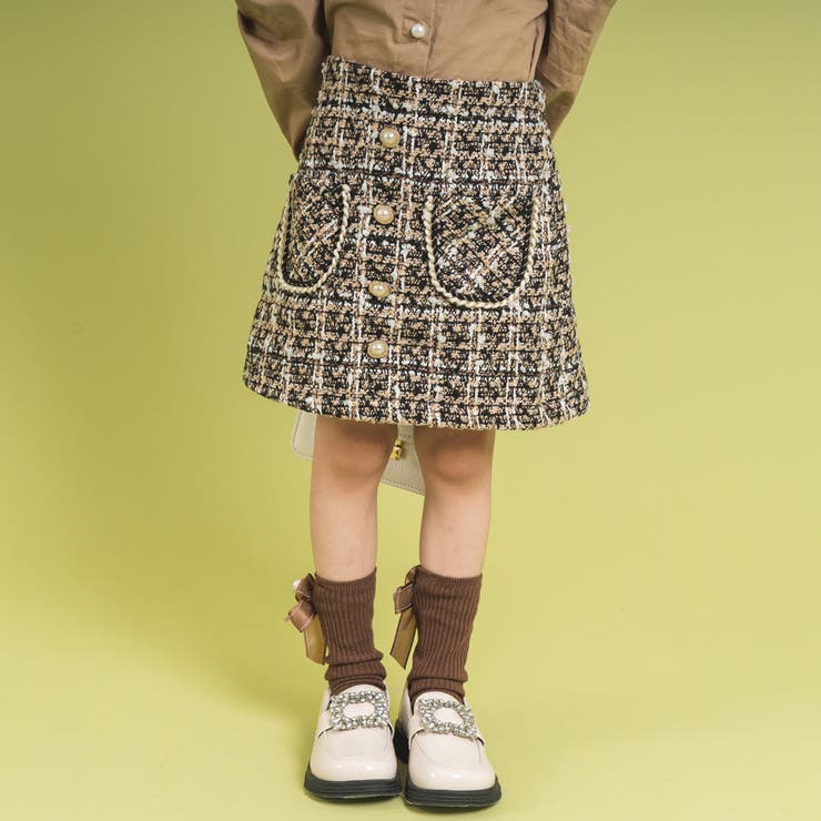 パールボタンツイード台形スカート[品番：VINK0001970]｜URBAN CHERRY