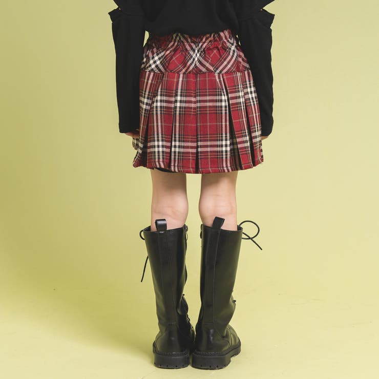 美品 バーバリーチルドレン メガチェック プリーツ ミニスカート