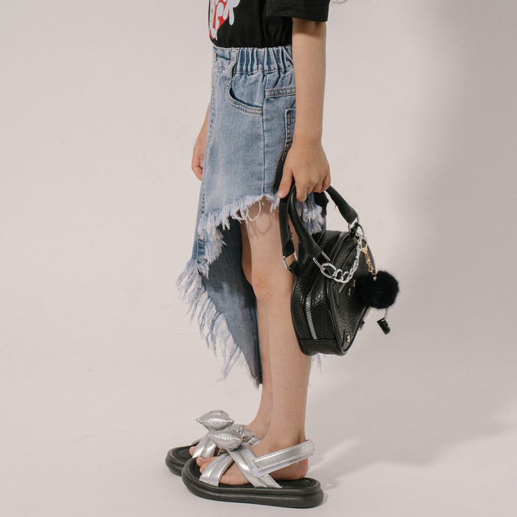アシンメトリーフリンジデニムスカート | URBAN CHERRY | 詳細画像5 