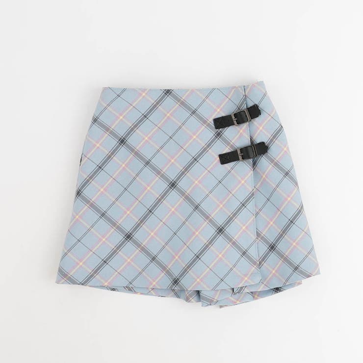 美品　cygne キュロット SEEM/シーム】インナーパンツ付きチェックラップキュロット