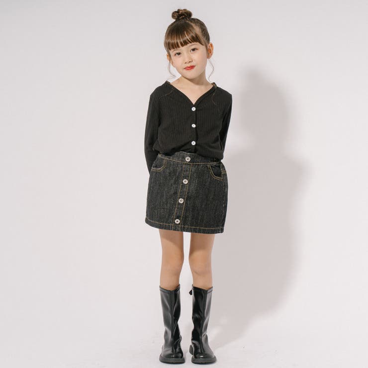 シャネル ダークデニム ボタンフロント ミニスカート 22AW☆すぐ届く