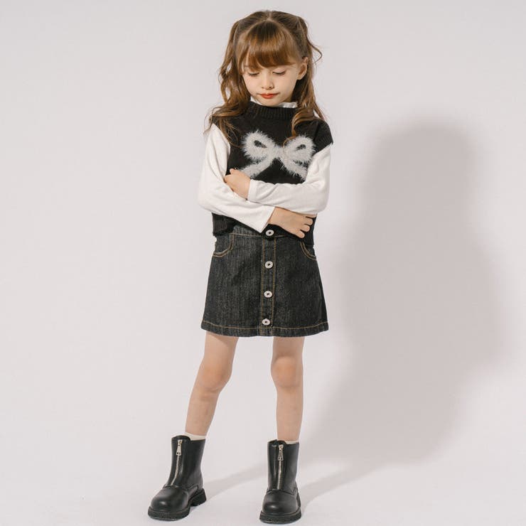 フロントボタンデザインデニムスカート[品番：VINK0003101]｜URBAN