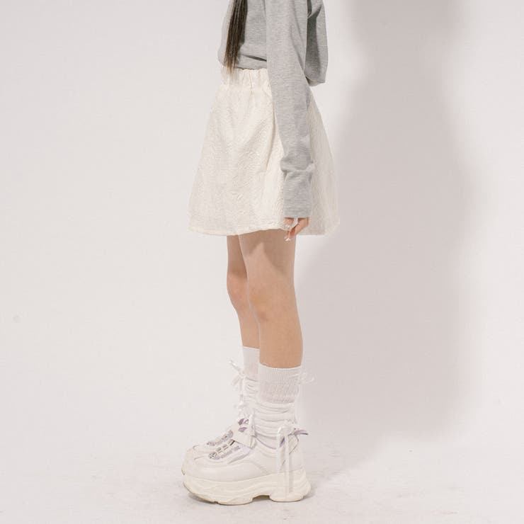 【ふくれジャガード】ハイウエスフレアミニスカート | URBAN CHERRY | 詳細画像4 