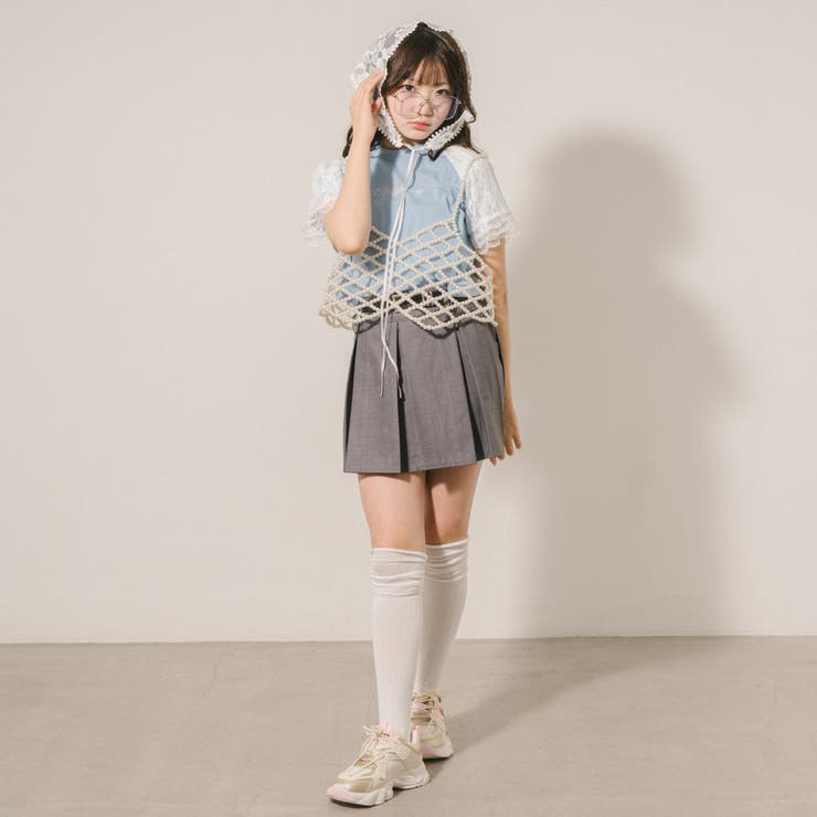 ベルト付属】インナーパンツ付きプリーツスカート[品番