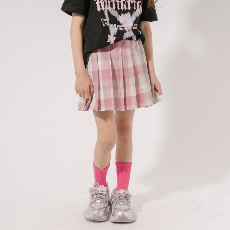 インナーパンツ付】チェックプリーツスカート[品番：VINK0003400