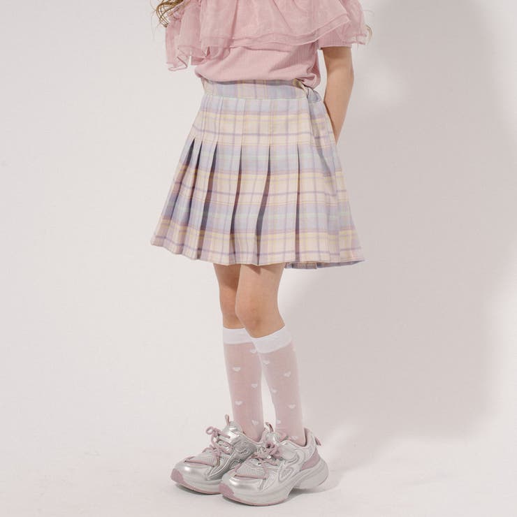 インナーパンツ付】チェックプリーツスカート[品番：VINK0003400