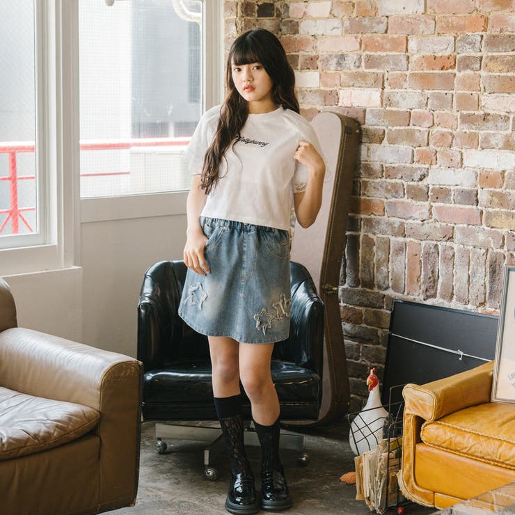 バタフライデザインキュロットデニムスカート | URBAN CHERRY | 詳細画像10 