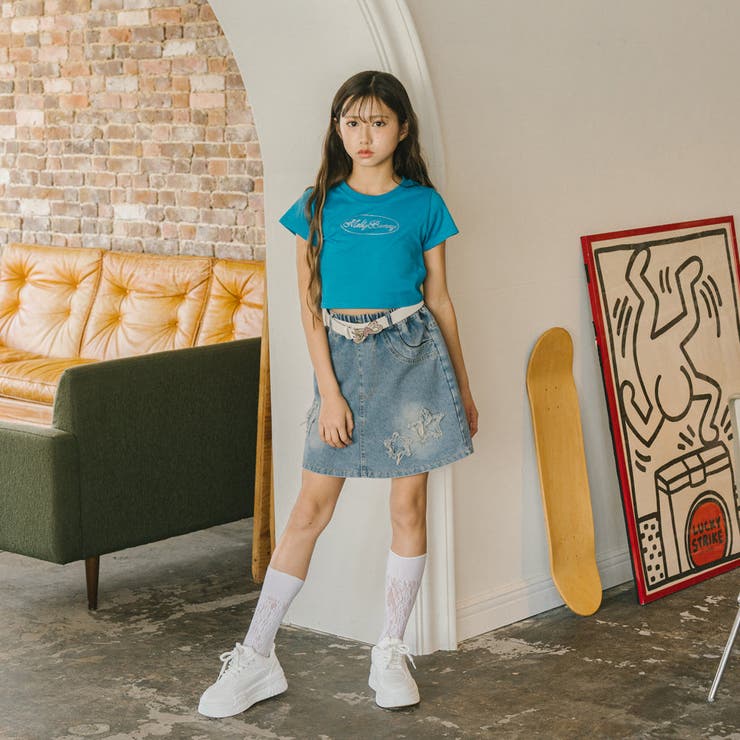 バタフライデザインキュロットデニムスカート | URBAN CHERRY | 詳細画像7 