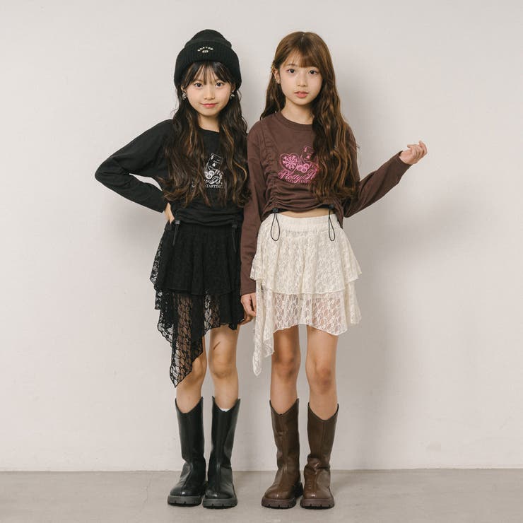 インパン裏地付きで安心!くしゅっと揺れるアシメヘムレースミニスカート | URBAN CHERRY | 詳細画像13 