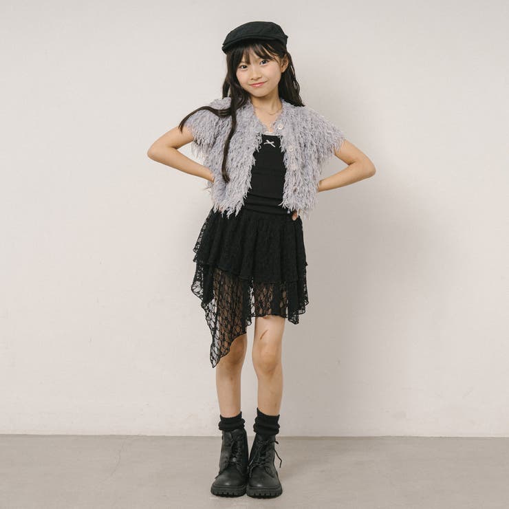 インパン裏地付きで安心!くしゅっと揺れるアシメヘムレースミニスカート | URBAN CHERRY | 詳細画像15 