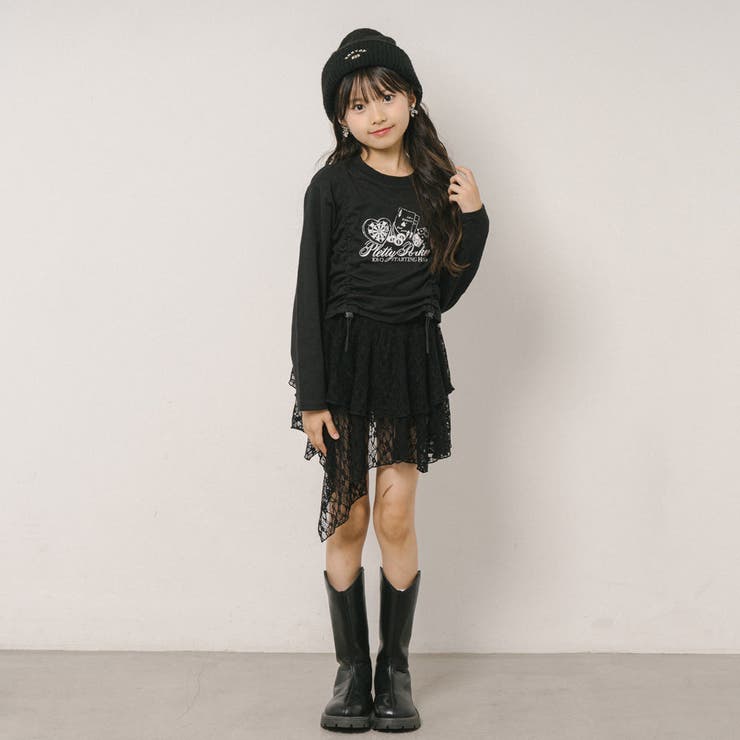 インパン裏地付きで安心!くしゅっと揺れるアシメヘムレースミニスカート | URBAN CHERRY | 詳細画像26 