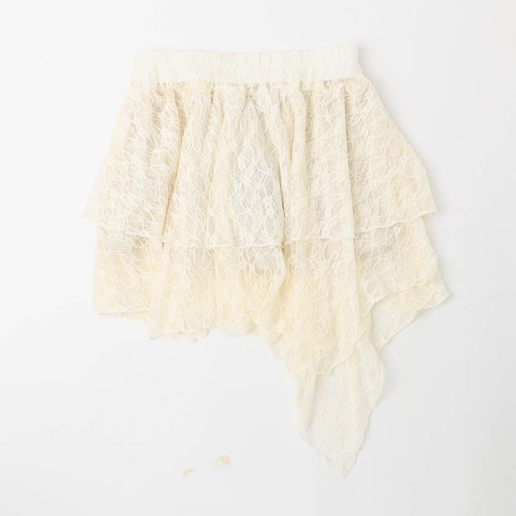 インパン裏地付きで安心!くしゅっと揺れるアシメヘムレースミニスカート | URBAN CHERRY | 詳細画像8 