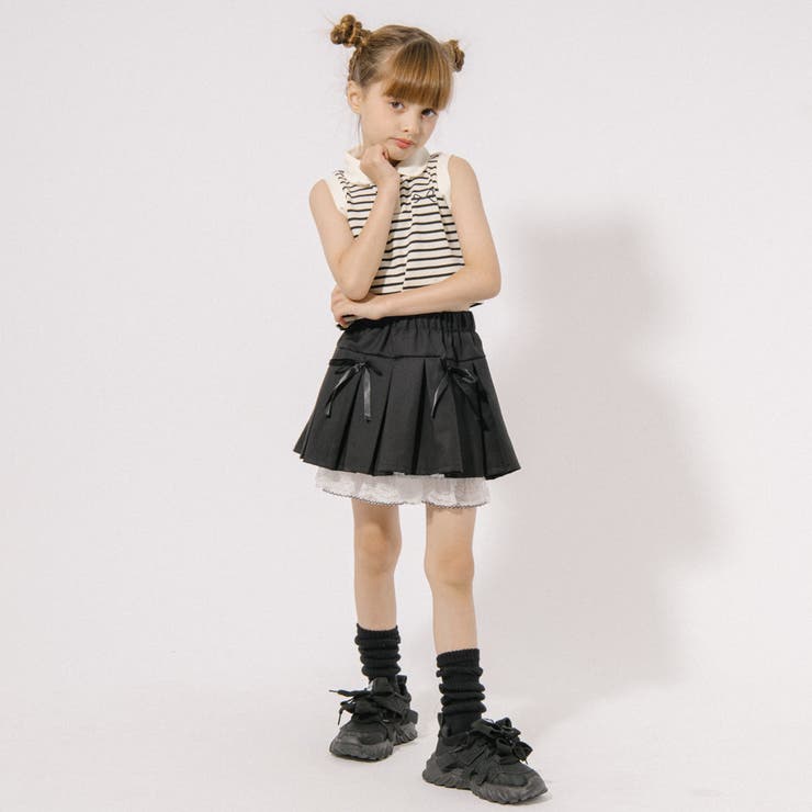 【インナーパンツ付】レースドッキングリボンプリーツスカート | URBAN CHERRY | 詳細画像11 