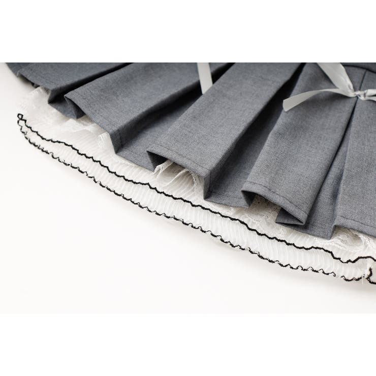 【インナーパンツ付】レースドッキングリボンプリーツスカート | URBAN CHERRY | 詳細画像18 