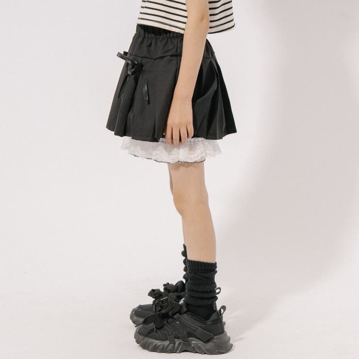 【インナーパンツ付】レースドッキングリボンプリーツスカート | URBAN CHERRY | 詳細画像8 