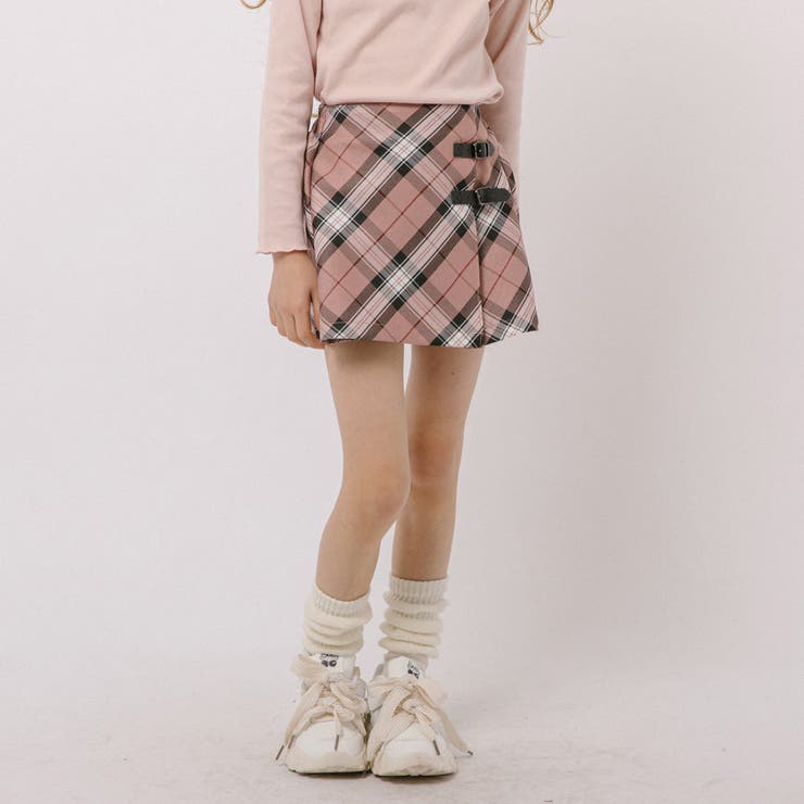 【インナーパンツ付き】ダブルベルトチェックラップスカート | URBAN CHERRY | 詳細画像3 