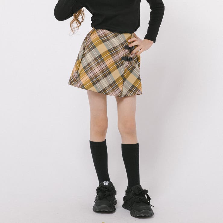 【インナーパンツ付き】ダブルベルトチェックラップスカート | URBAN CHERRY | 詳細画像4 
