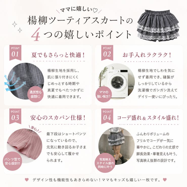 【CHIPIE/シピ】"ふわっと広がる"レースツーティアフリルショートパンツ | URBAN CHERRY | 詳細画像3 