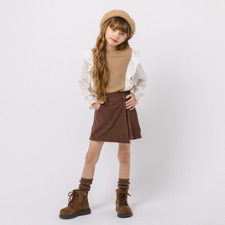【スカート見えなのにパンツ設計】コーデュロイラップスカートパンツ | URBAN CHERRY | 詳細画像12 