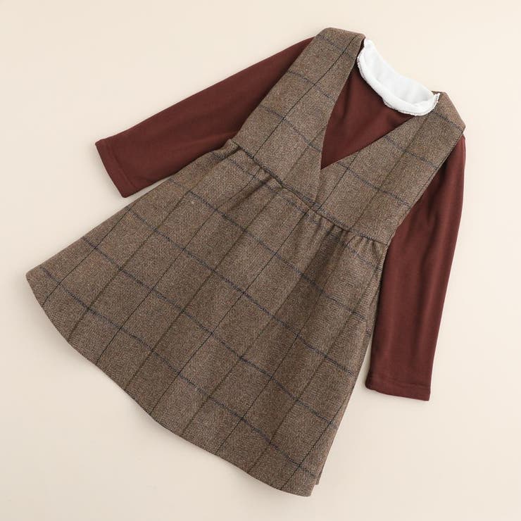 アーバンチェリー　入園式ワンピース Kids】Baby Cherry Pattern One-Piece