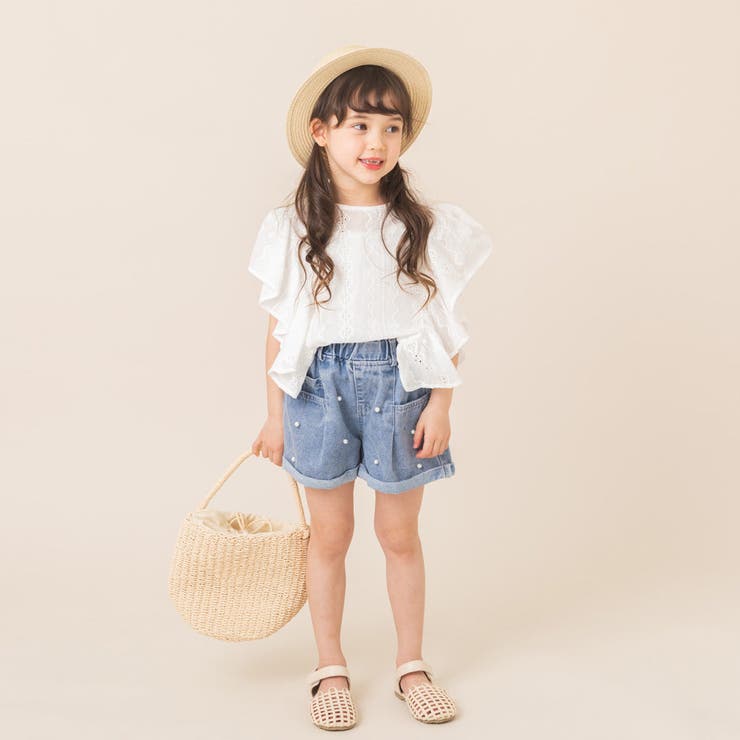 フランス発 Sandro フリル 可愛い お洒落 デニム ショートパンツ 夏の大人クールな装い!フランス発 Sandro デニム ショートパンツ