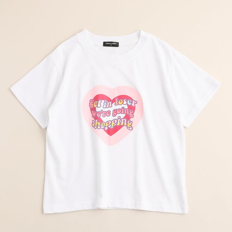 ハートロゴデザインTシャツ＋ギンガムチェックパンツセット[品番