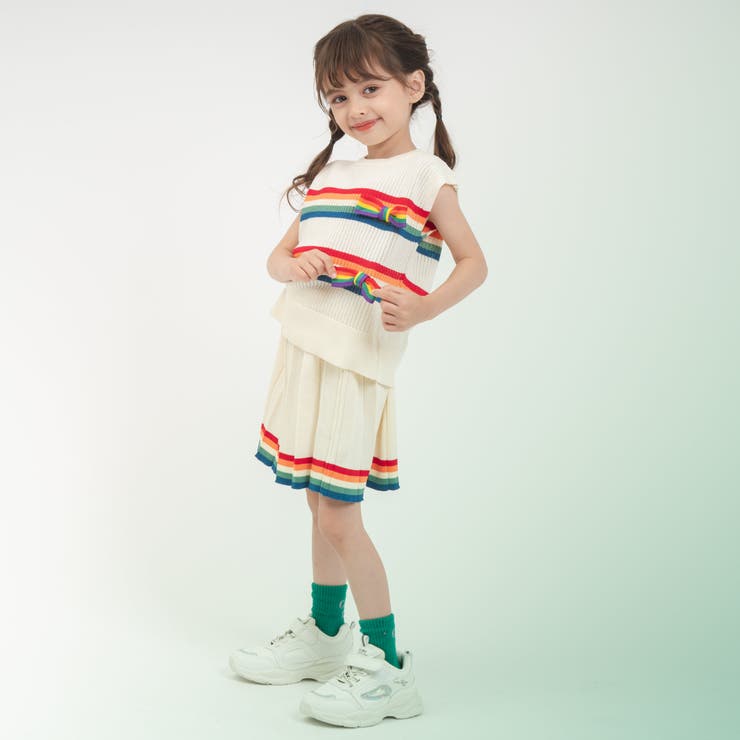 ラインデザインリブニットトップス＋プリーツスカート | URBAN CHERRY | 詳細画像3 