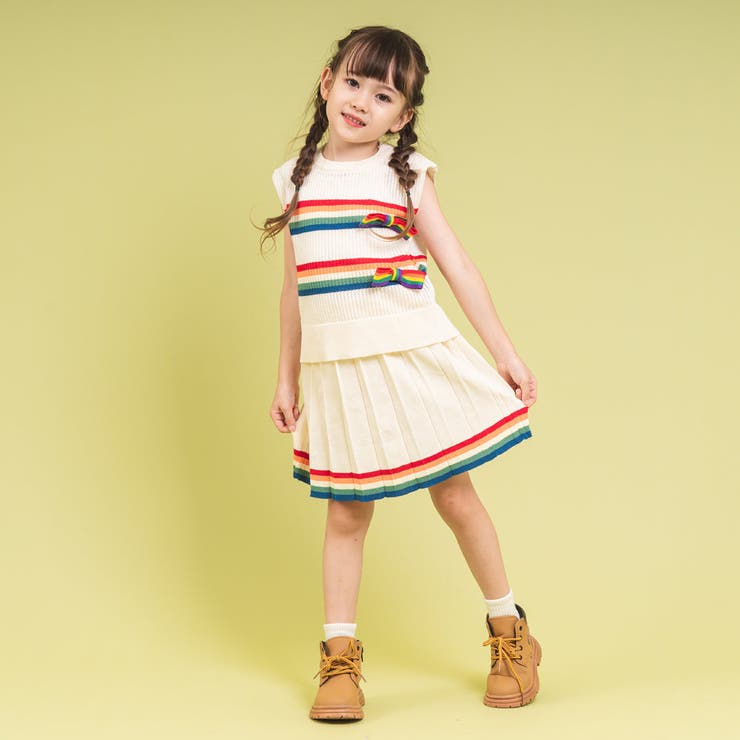 ラインデザインリブニットトップス＋プリーツスカート | URBAN CHERRY | 詳細画像9 