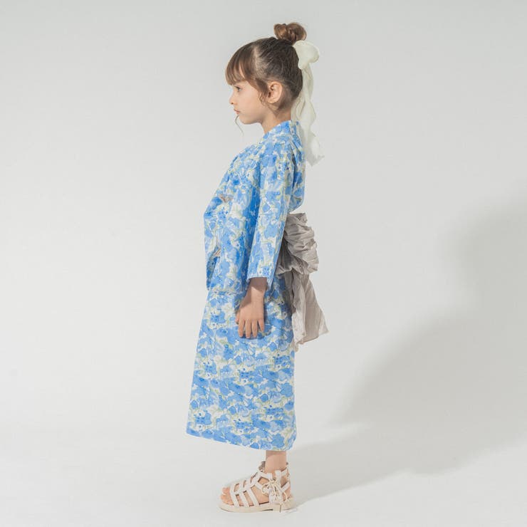 着付け簡単3点セット】2WAY水彩フラワープリント浴衣[品番