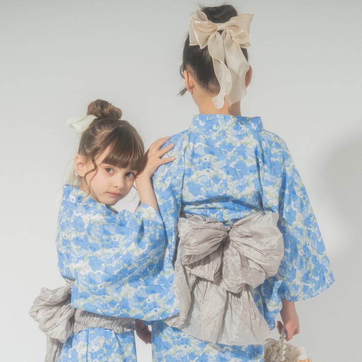 着付け簡単3点セット】2WAY水彩フラワープリント浴衣[品番
