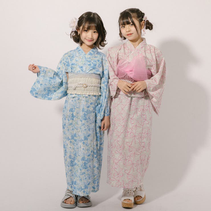 着付け簡単3点セット】2WAYセパレートリボンプリント浴衣[品番