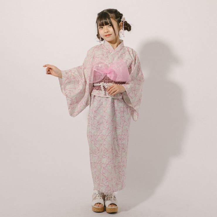 セール】【着付け簡単3点セット】2WAYセパレートリボンプリント