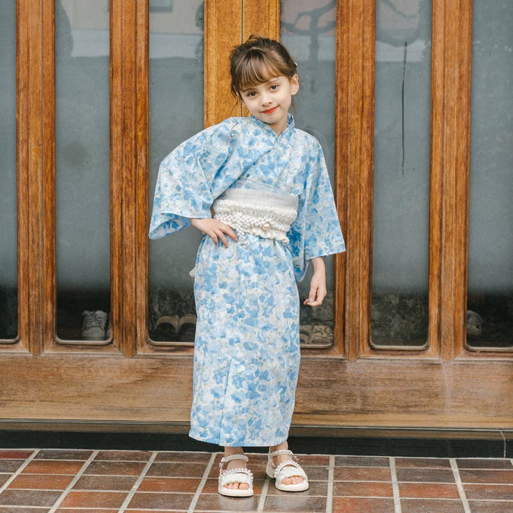 着付け簡単3点セット】2WAYセパレートニュアンスフラワープリント浴衣