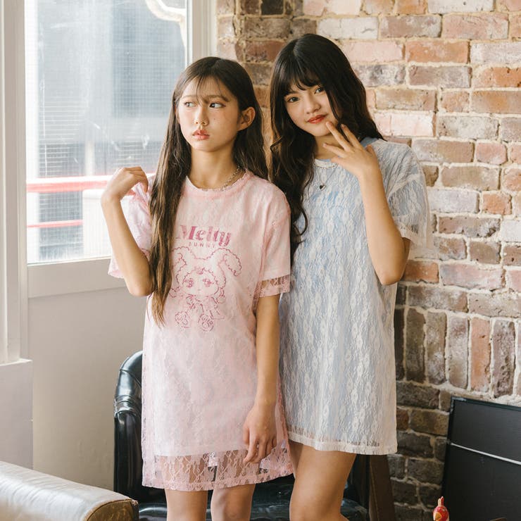 レースワンピース+メルバ二プリントワンピース[品番