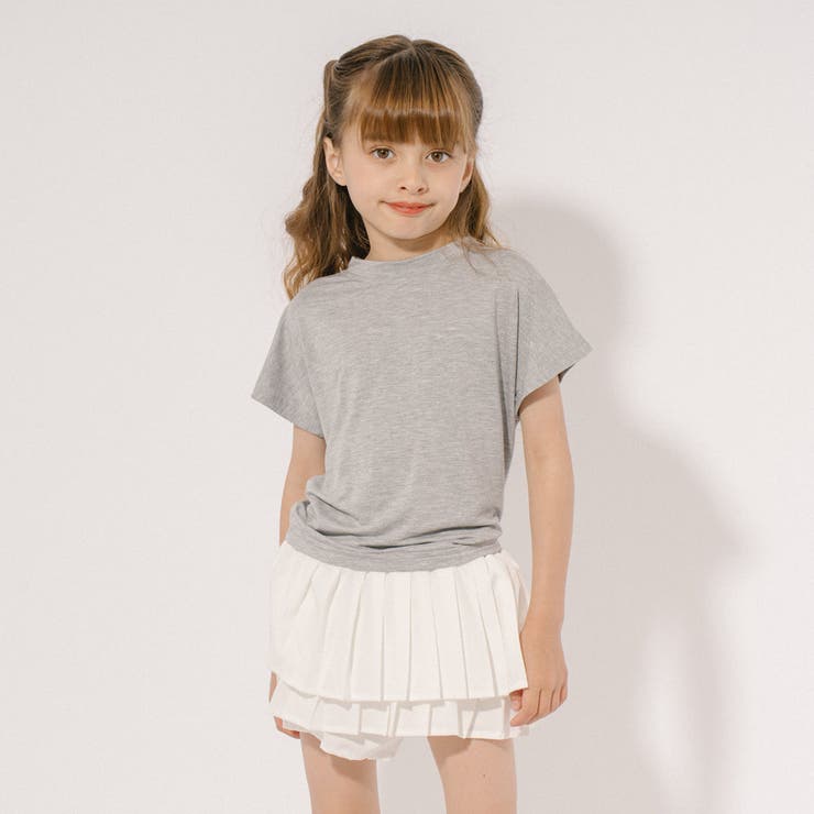 2点セット】カットデザインクロップドTシャツ＋ティアードフリル