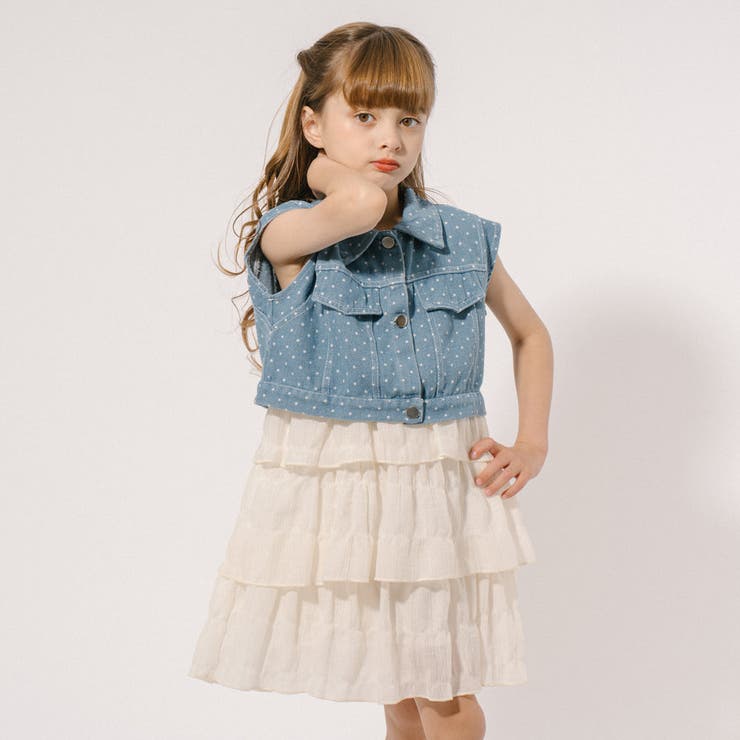 新品 オースチンリード マルチドットティアードワンピース サイズ38*BD860 rienda | 【岡崎紗絵さん着用アイテム】デニム風CUTタイト