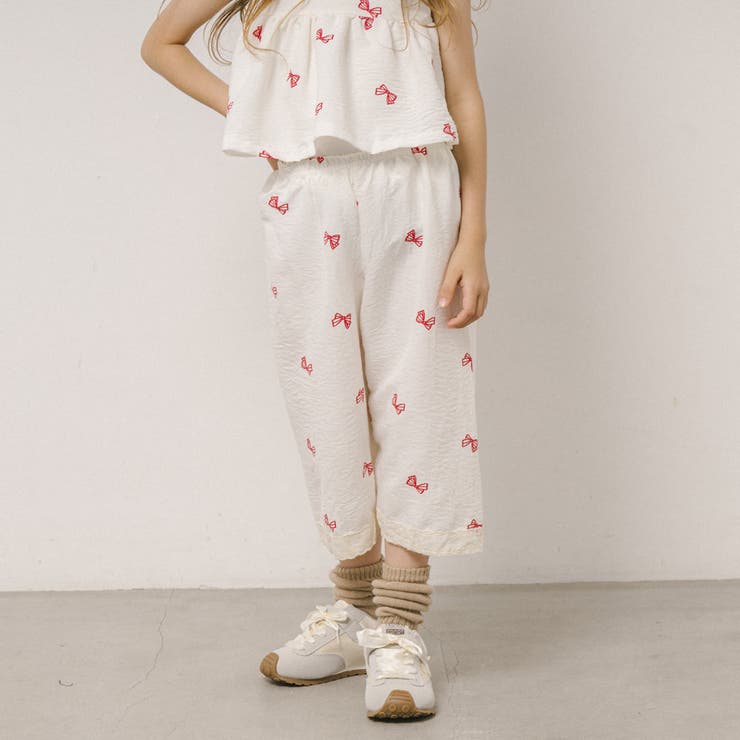 【2点セット】フリルカラーデザインリボンペプラムトップス＋ストレートパンツ | URBAN CHERRY | 詳細画像11 