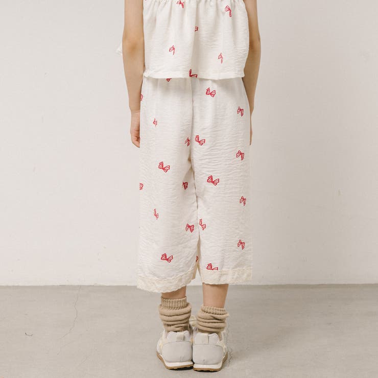 【2点セット】フリルカラーデザインリボンペプラムトップス＋ストレートパンツ | URBAN CHERRY | 詳細画像13 