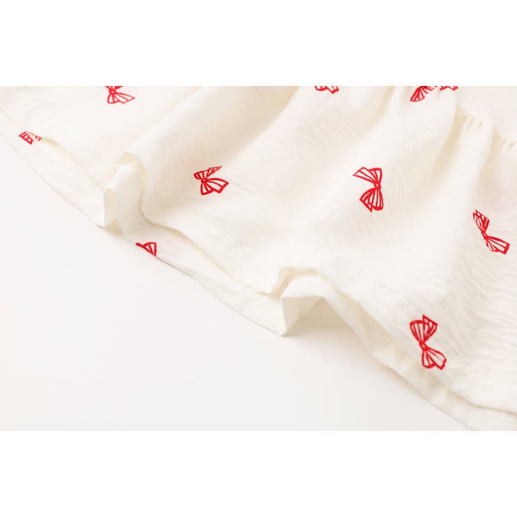 【2点セット】フリルカラーデザインリボンペプラムトップス＋ストレートパンツ | URBAN CHERRY | 詳細画像18 