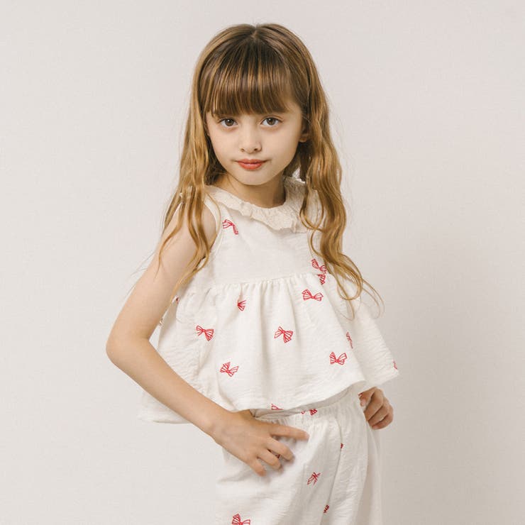 【2点セット】フリルカラーデザインリボンペプラムトップス＋ストレートパンツ | URBAN CHERRY | 詳細画像26 